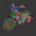 Vintage Motorcycle 3D Render With Classic Design Round Headlight And Single Seat 3d model