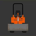 Orange Compact Utility Loader with Front Bucket Black Seat and Handlebars 3d model