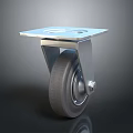 Industrial Caster Wheel Equipment With Square Metal Plate And Rubber Tire