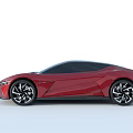 Red Futuristic Sports Car With Sleek Aerodynamic Body And Modern Headlight Design