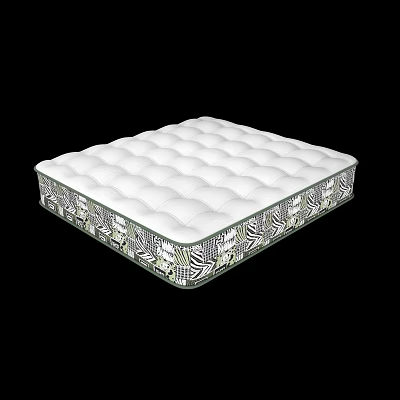 White Quilted Mattress With Decorative Patterned Edges And Comfortable Design 3d model