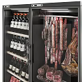 Refrigerator Freezer With Multiple Compartments For Wine Bottles Sausages Ham And Cheese Storage