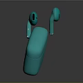Turquoise Wireless Earbuds and Charging Case with CCAE Logo Displayed Together