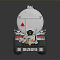 DEZEURE Silver Tank Functional Vehicle With Orange Wheels Pipes And Accessories