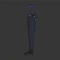 Blue Police Uniform With POLITIA Label Cap Utility Belt And Boots