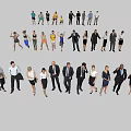Diverse Group of People in Different Outfits Standing in Various Poses