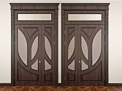 Gate Entry Door Wooden Door 3d model