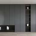 Modern Black Shoe Cabinet with Closed Cabinets and Open Shelves for Contemporary Home Entryway