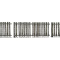 Natural Wooden Garden Fence With Vertical Slats And Simple Classic Structure