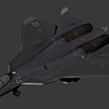 Gray Fighter Jet With Red Star Emblems Aerodynamic Design 3D Rendering On Dark Background 3d model