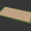 Green Border Rectangular Mesh Pad With Durable Filtering Material Structure 3d model