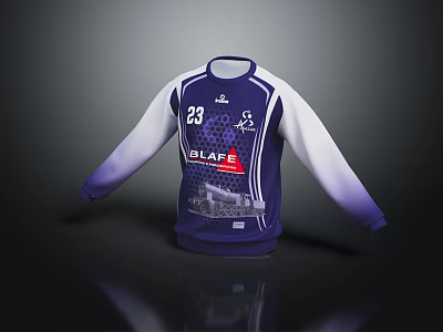 Purple and White Sweatshirt With 23 Number Vibrant Graphic Design 3d model