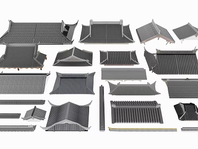 Chinese Roof Eaves Roof 3d model