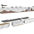 Modern Reception Desk Marble Reception Desk 3d model