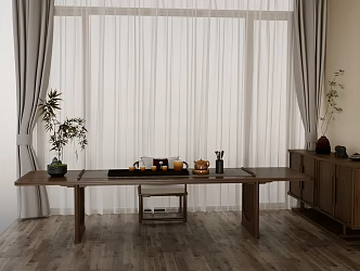 New Chinese Tea Table and Chair Combination 3d model
