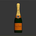 Moët Chandon Champagne Bottle With Green Glass Orange Label And Gold Foil