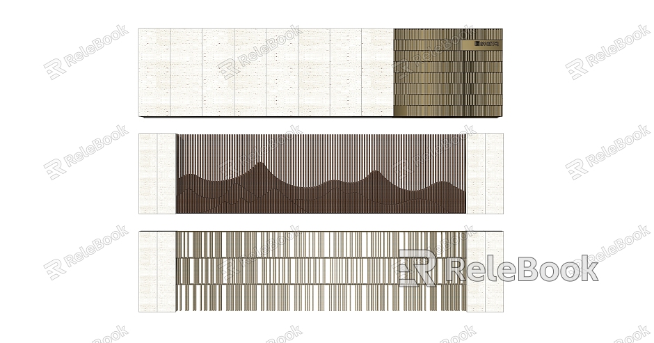 Modern landscape wall landscape wall model