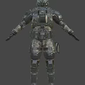 Man Wearing Green Tactical Armor With Military Style And Tech Details