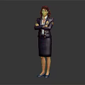 Portrait Of Confident Female Uniformed Officer Standing With Crossed Arms As Subject