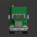 Green Semi Truck Cab With Shiny Exterior And Reflective Surface Design