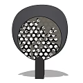 Modern Table Lamp With Circular Perforated Shade And Black Stand Design 3d model