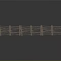 Rustic Handwoven Wooden Fence With Support Posts For Outdoor Garden Decoration