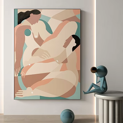 modern abstract painting abstract decorative painting 3d model