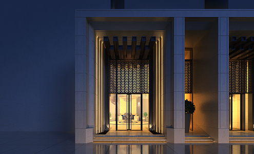 Modern Gate Office Building 3d model