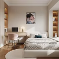 Bright Kids Room Interior With Single Bed Study Desk Pink Chair Shelves And Window Blinds