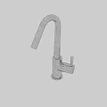 Modern Sleek Chrome Kitchen Faucet With High Neck Design And Single Handle