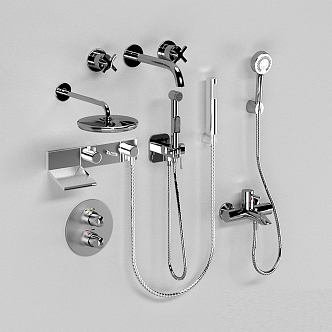 Modern shower faucet 3d model