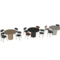 Modern Dining Table and Chair Dining Table and Chair Combination Round Table Dining Table 3d model