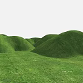 Park Landscape With Green Grass And Rolling Hills Open Natural View