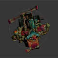 Vibrant Fantasy Game Character Riding Colorful Mechanical Vehicle With Pipes And Engines