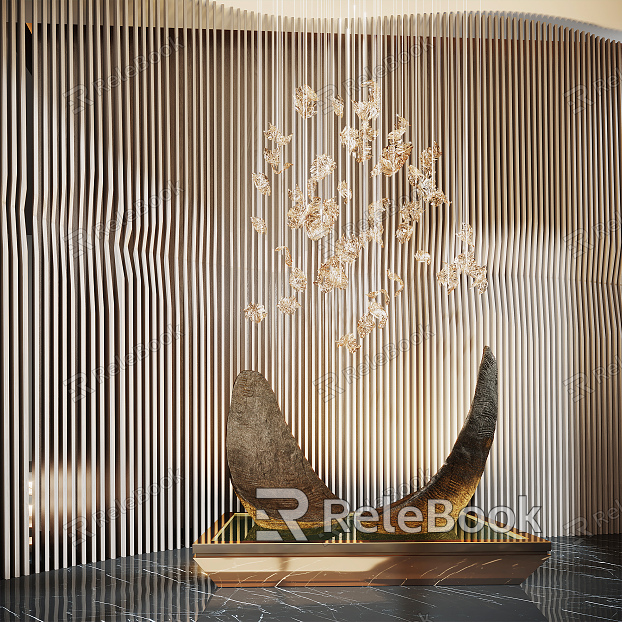 Modern Sculpture Chandelier Installation model