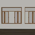 Modern Wooden Frame Windows Open With Glass Panes On White Wall Interior
