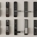 Various Smart Door Locks With Digital Keypad And Fingerprint Scanner Design 3d model