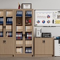 Modern Filing Cabinet Office Filing Cabinet Printer Filing Cabinet Office Whiteboard Bookcase Notes Wall 3d model