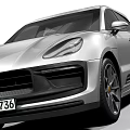 Silver Porsche SUV Exterior Design With Sporty Front Rear Views And Alloy Wheels