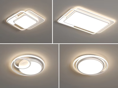 Modern Sleek Ceiling Lights With Square Round Shapes And LED Lighting For Home Decor 3d model