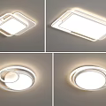 Modern Sleek Ceiling Lights With Square Round Shapes And LED Lighting For Home Decor 3d model