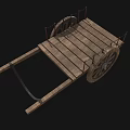 Cart earth cart truck two-wheeler game cart racket wood cart wood cart wood trailer ancient wooden cart low face number low model simple model realistic 3d model