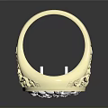 Luxurious Gold Ring With Sparkling Diamonds And Intricate Surface Design