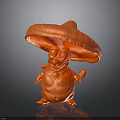Red Mushroom Shaped Cartoon Character Toy With Big Eyes And Arms
