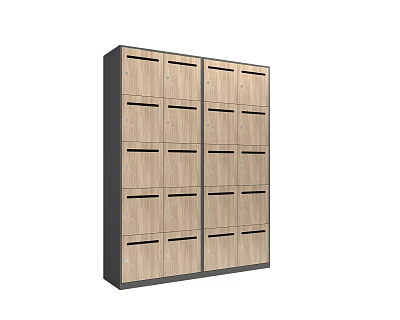 Modern Light Wood Storage Cabinet With Multiple Drawers And Black Borders For Organizing 3d model