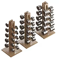Organized Dumbbells On Metal Racks For Gym Fitness Equipment Storage