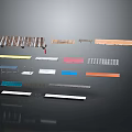 Diverse Scene Components Design Elements With Metal Strips Wooden Panels And Colored Bands
