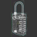 Red Combination Lock Hardware Tool With Number Dials And Trinity Logo