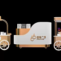 Lianlang Square Functional Carts with Shopping Bags Flower Display and Gold Accents