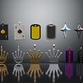 Fashionable Clothing Accessories Stylish Crown Star Dog Tag Pendants in Gold Silver Purple Colors